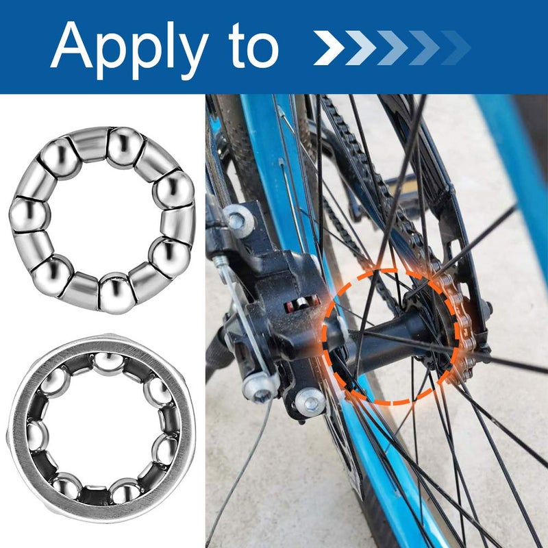 Jaceyon Bike Ball Bearing Bicycle Bearings for Front and Rear Hub Wheel 5/21" x 7 Balls Repair Accessories Pack of 4 Ball Bearing Retainer Cages for Bicycle - Image 4